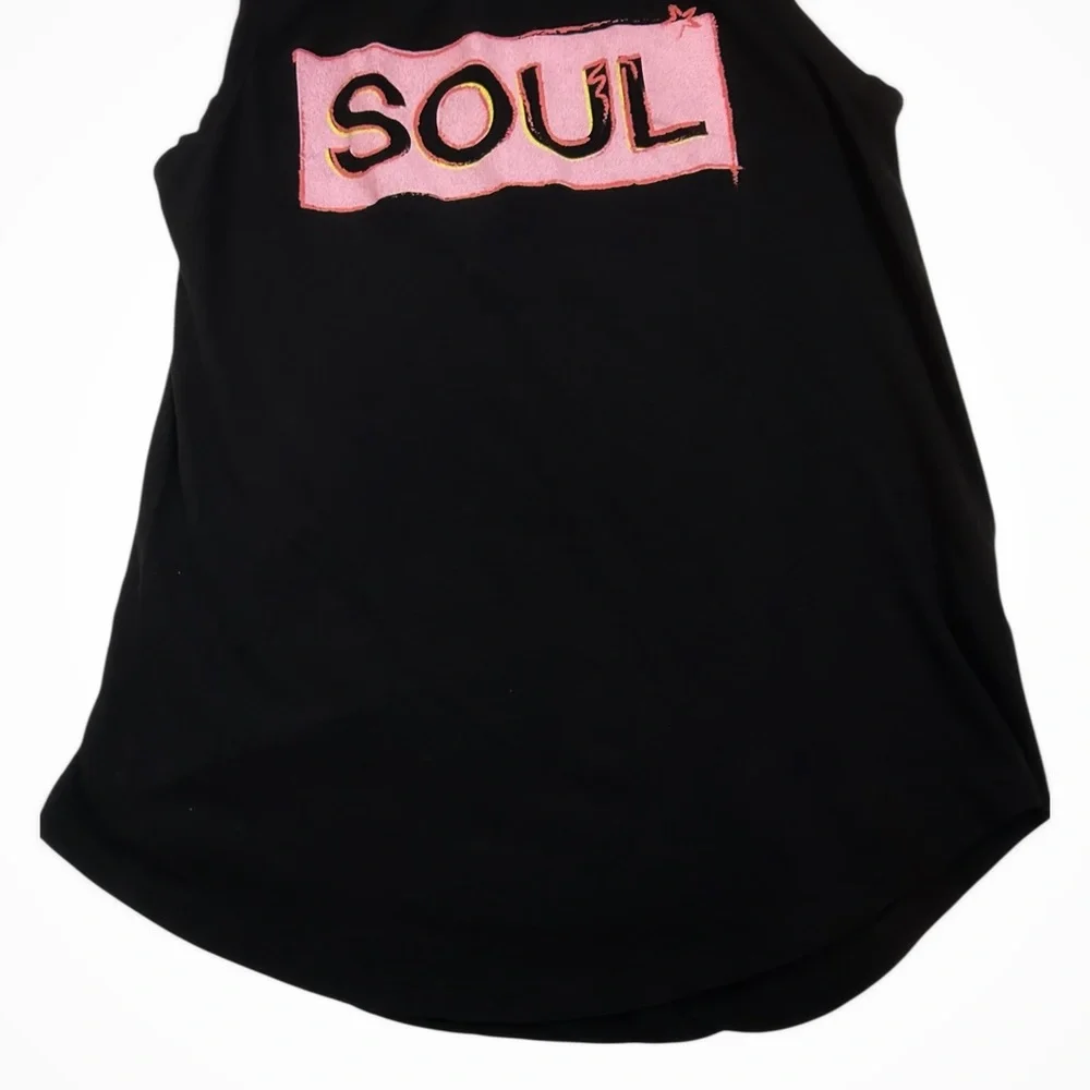 Soulcycle Small Pink Renee Black Asymmetric Tank top